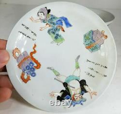Antique Fine Japonaise Eggshell Porcelaine Sauceau De Tasse De Thé Peint Émail