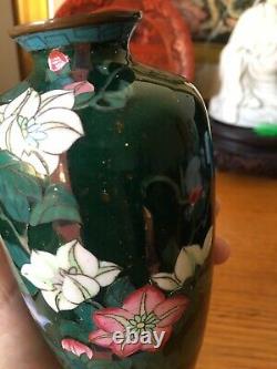 Antique Gilt Silver Wire Japonese Cloisonne Vase