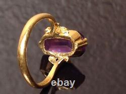 Antique Japonais Art Déco 22k Yellow Gold Pink Sapphire Ring Vers 1930