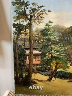 Antique Japonais Fine Art Grand Original Old Master 18ème Siècle Peinture À L’huile