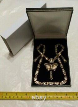 Antique Japonais Komai Shakudo Damascene Butterfly 19 Collier En Boîte Cadeau