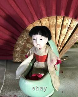 Antique Mini Japonais Ichimatsu Poupée Fine Silk Kimono