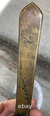 Antique Ornate/fin Japon/japonais Meiji Letter-overter, Livre-page Couteau Bronze