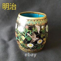 Antiquités japonaises Meiji Cloisonné - Fins ustensiles à thé