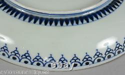 Assiette en porcelaine bleu cobalt dorée rouge cuivrée japonaise ancienne marquée