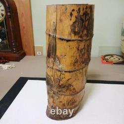 Bamboo Vase En Bois Maki-e Lacquer 19ème Century Art Ancien Japonais Edo Era Fine Art