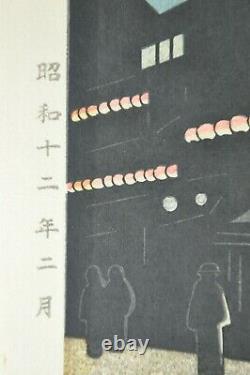 Beau Vieux Japonais Baba Nobuhiko Souemon-cho, Osaka Woodblock Print
