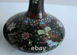 Belle Paire De Vases De Cloisonne Phoenix & Duck Vers 1890 Antique