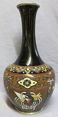 Belle Qualité, Grand Vase Ancien Japonais Cloisonne En Excellent État