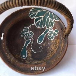 Bizen Ware Potterie 6,3 Pouces Assiette 19th C Meiji Era Art Ancien Japonais
