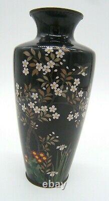 Blossoms De Cerise Vase Cloisonne Très Fins Japonais