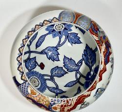 Bol en porcelaine de carpe de l'ère MEIJI de 12,2 pouces - Antique japonais d'art fin.
