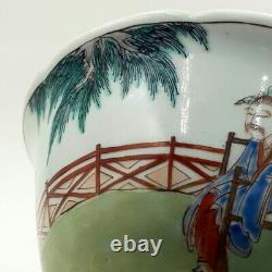Bol en porcelaine de la famille verte japonaise antique finement peint à la main