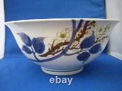Bol en porcelaine japonaise de la période MEIJI fin - Émaux et bleu - Marque Fuku - Pas de réserve