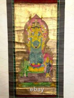Bouddha Japonais Senju Kannon Rouleau Suspendu Kakejiku Art Ancien Japonais