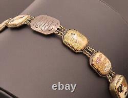 Bracelet de maillons de cadre peint antique vintage en argent 925 japonais BT10023