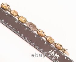 Bracelet de maillons de cadre peint antique vintage en argent 925 japonais BT10023