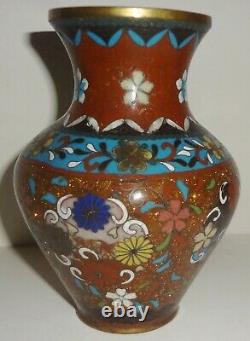 C1890 Meiji Period Super Fine Goldstone Japone Closoinne 5 Vase Papillon