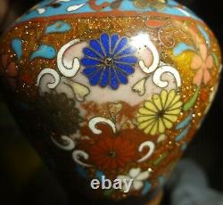 C1890 Meiji Period Super Fine Goldstone Japone Closoinne 5 Vase Papillon