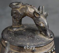 Cloche en bronze bouddhiste antique du Japon de 1800, finement travaillée en cire perdue, Tegno
