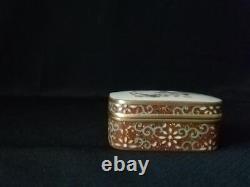 Cloisonne Bird Arabesque Box 2.6 Pouces Antiquité Japonaise Meiji Era Old Fine Art