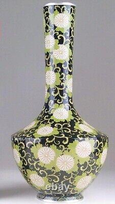 Cloisonne Chrysanthamum Flower Vase 11,9 Pouces Art Ancien Japonais Meiji