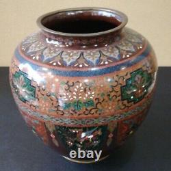 Cloisonne Dragon Phoenix Fine Vase 7,4 Pouces Antique Meiji Era Vieux Japonais