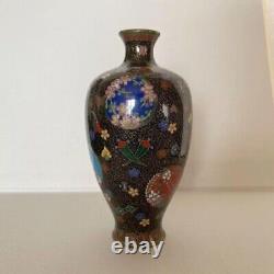 Cloisonne Fine Pattern Vase 5.1 Inch Antique Meiji Era Old Art Japonais
