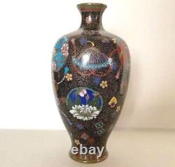 Cloisonne Fine Pattern Vase 5.1 Pouces Antiquité Japonaise Meiji Era Old Japon Art