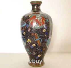 Cloisonne Fine Pattern Vase 5.1 Pouces Antiquité Japonaise Meiji Era Old Japon Art