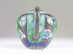 Cloisonne Flower Small Pot 4,6 Pouces Antiquité Japonaise Meiji Era Old Fine Art
