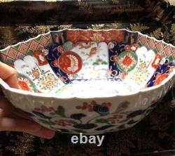Crane Bird 19ème Century Old Imari Ware Bowl Antique Edo Période Beaux-art Japonais