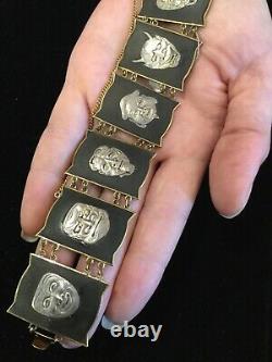 Fab Antique Japanese Antique Immortals' Bracelet (sterling, Émail & Laiton)