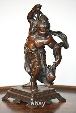 Figure Japonaise De Bronze/spelter D’ère De Meiji D’un Attrape-rats, Finement Moulée