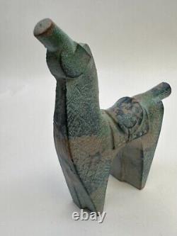 Figurine de cheval japonais en fonte fine Okimono 5x5