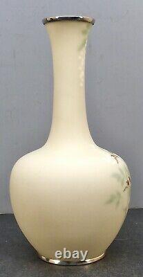 Fil Japonais Fine Meiji & Sans Fil Cloisonne Vase Avec Des Baies, Signé