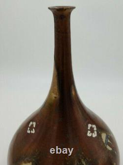 Fin 19ème Siècle Antique Japonais Kiyomizu Ware Pottery Vase Chrysanthemum 9.5