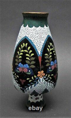 Fine 6.25 Meiji-era Japonese Enamel Cloisonne Vase Vers 1890 Antique