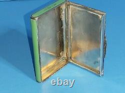 Fine Antique Art Deco French Or Swiss Solid Silver 925 Enamel Japanese Style Box