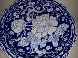 Fine Antique Bleu Japonais Et Blanc Porcelaine Plat Signé Poss 18ème Siècle