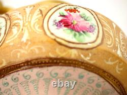 Fine Antique Deco Japonais Nouveau Peinture Moriage Pied Vase 11 Signed