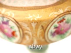 Fine Antique Deco Japonais Nouveau Peinture Moriage Pied Vase 11 Signed