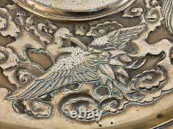 Fine Antique Japaneese Meiji Bronze & Silver Vase Rims Candidats Candidats Chinois 12kg