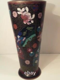Fine Antique Japonais Cloisonne Vase Matching Paire Meiji Signé