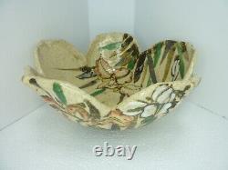 Fine Antique Japonais Crackle Émaillé Kyoto Earthenware Bowl Signé Kenzan Edo