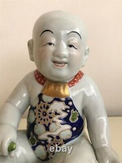 Fine Antique Japonais Meiji Période Imari Okimono Figure Un Bébé Garçon Très Rare
