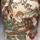 Fine Antique Japonaise Mid 19ème C. Satsuma Enamel Céramique Vase Polychrome