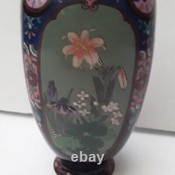 Fine Antique Panneau Japonais De Cloisonne Vase Meiji Période