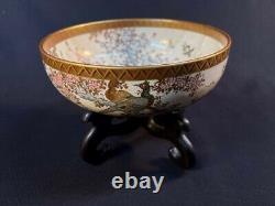 Fine Antique Royal Satsuma Bowl Japonais Par Kitamura Yaichiro (1868 1922)