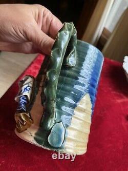 Fine Collectionnable Antique Japonais Sumida Gawa Pottery Théière Aucune Marque Notée